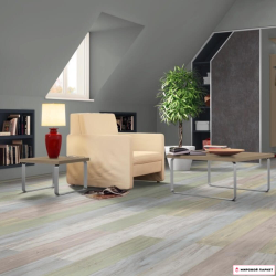 Пробковые полы Egger Дуб Виллангер Пёстрый EPC021 в интерьере гостиной