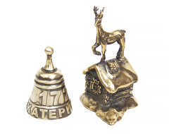 Колокольчик с символикой Урала,  бронза