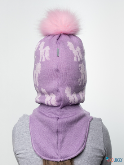 Шапка-шлем 23101-03 с утепл., хб подклад, фиалковый,роз. 52-54