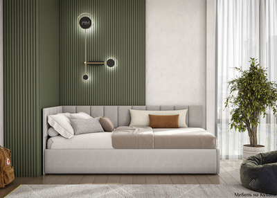 Кровать «КР 3» Серая 90 см (с основанием)