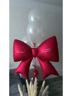 Фонтан Бант красный с надписью