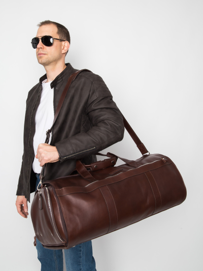 Кожаный портплед / дорожная сумка Milano Premium 
brown (арт. 4035-53)