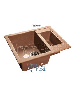 Мойка из искусственного камня GranFest QUADRO GF-Q610K с сифоном