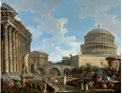 Картина обогреватель, репродукция Джованние Панини Каприччо с мавзолеем Адриана