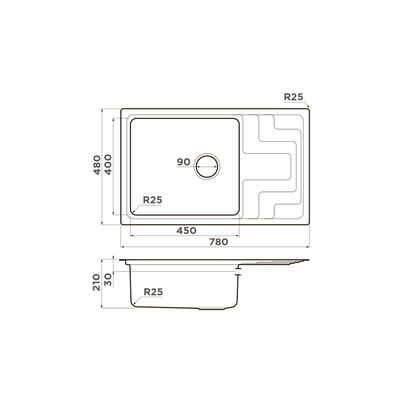 Мойка OMOIKIRI MIZU 78-LB IN