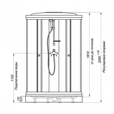 Душевая кабина Тритон СТАНДАРТ ПОЛОСЫ А 100х100