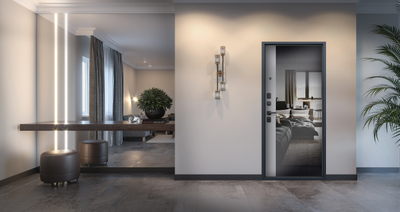 Стальная дверь   Барселона с зеркалом