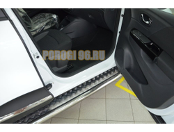 Пороги с накладным листом d53 для Renault Kaptur (2017-...)