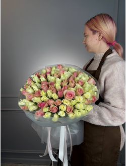 Букет из 101 розы Россия 40см