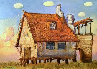 Серия Домики для художников. Соломенный домик 50х70см х.м. 2015