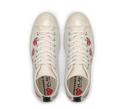 купить Кеды Converse Play Comme des Garçons белые высокие