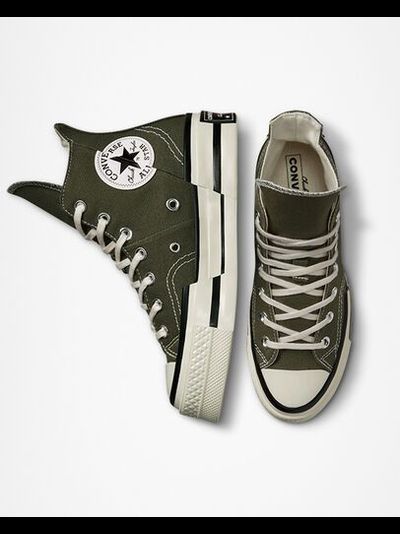 Кеды Converse Chuck 70 Plus зеленые высокие на платформе