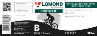 Чернила для широкоформатной печати Lomond LE132-Bk-002
