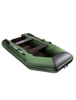 Моторная лодка АКВА 2900 Слань-книжка киль зеленый/черный