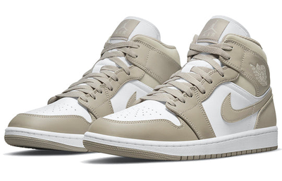 мужские кроссовки Nike Air Jordan 1 Mid 'College Grey' Linen 554724-082 для баскетбола