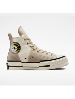 Кеды Converse Converse Chuck 70 Plus Logo Collage бежевые высокие на платформе A02774C