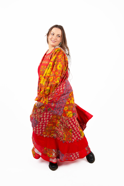 Лоскутное платье в русском стиле "Вечерний Звон"