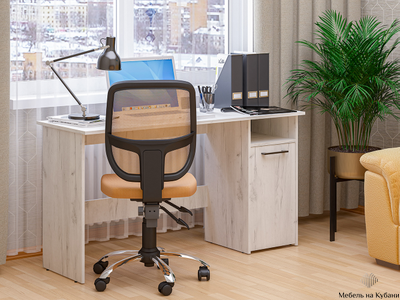 Фронда-7 стол письменный с тумбой Крафт светлый