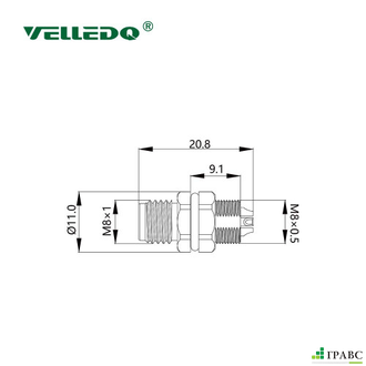 Монтажный разъем VELLEDQ FLQ-M8-M04(M8)-HB