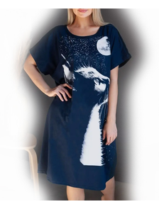 Туника-платье из хлопка арт. 14531-0011 (Цвет синий) Размеры 56-78