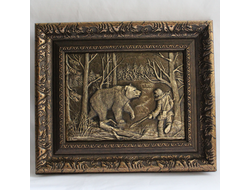 КАРТИНА МЕДВЕДЬ И ОХОТНИК. ОПТ