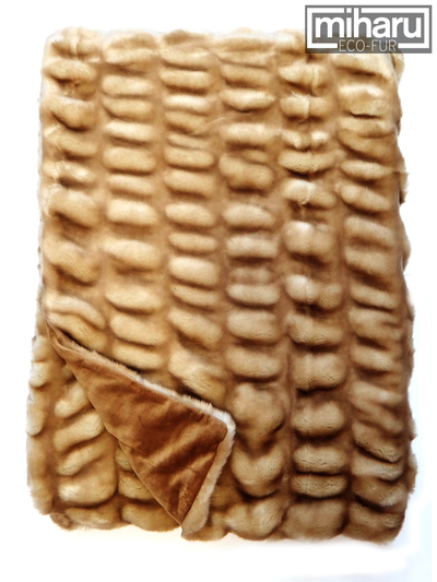 Плед из искусственного меха норки, цвет: шампань