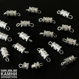 Застёжка для бус винт-цилиндр без петельки и с петелькой в ассортименте, цена за штуку