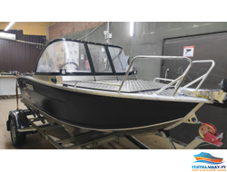 ТЕНТ НА ЛОДКУ ТРИЕРА 390 (фиш) с леерами на носу