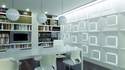 Гипсовая панель MALEVICH + LED артикул М-0075