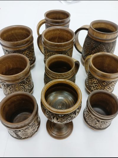 Кружка деревянная "Солнце Коло" 0,5л