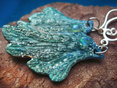 "Крылышки Лазурной Аквафеи", серьги с радужными опалами