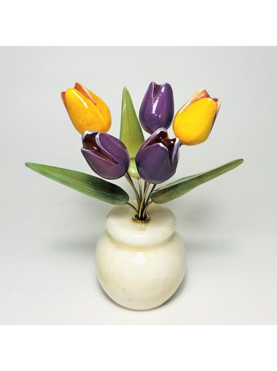 Цветы из натурального  селенита