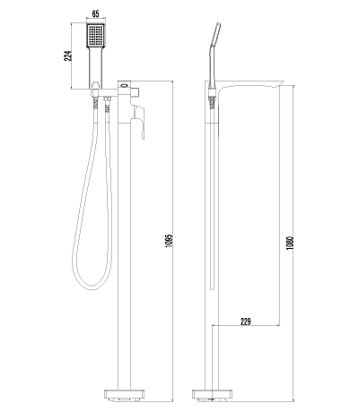 Смеситель для ванны напольный Lemark Unit LM4544C