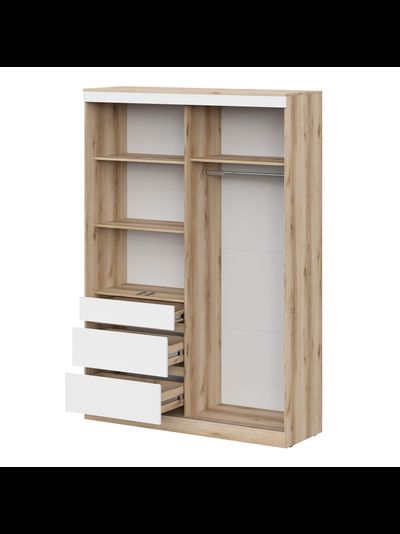 Брауни шкаф-купе (1,5м) Дуб Делано/Белый