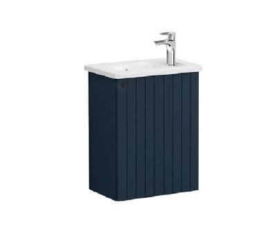 Модуль с круглой раковиной, Vitra Root Groove, 45 см, с дверцей, матовый темно-синий, правосторонний, 69203