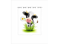 Штора в ванную с символикой "Быка" №10