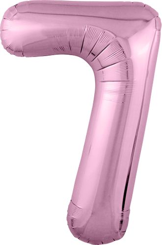 Шар Цифра, 7 Slim, Розовый фламинго, 102 см