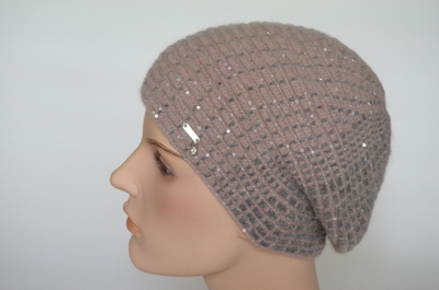 Vizio 6937 берет Италия вязаный розово - серый фото