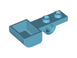 Plate, Modified 1 x 2 with Pin Hole and Bucket Catapult, Medium Azure (88289 / 6138779)