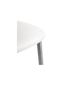 Стул на металлокаркасе Goki с мягкой спинкой белый полимер / светлый мусс