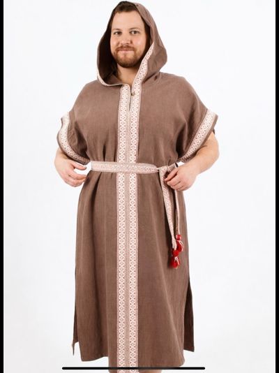 Туника с капюшоном из крапивы для банного мастера  Дар Земли