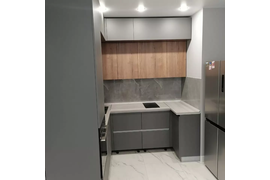 Кухня графит с антресолями