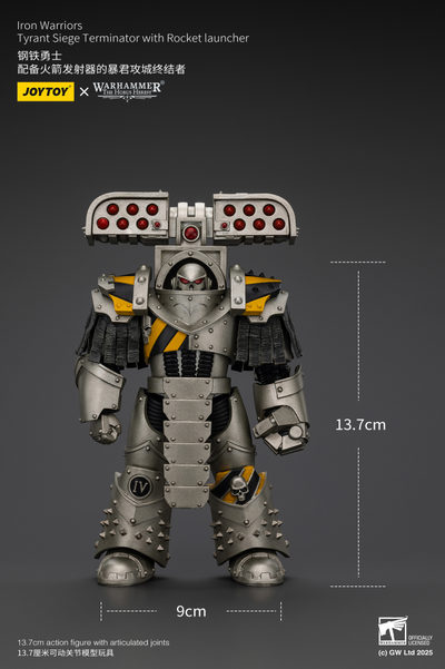 Осадный терминатор-титан Железных Воинов (Warhammer Horus Heresy) - КОЛЛЕКЦИОННАЯ ФИГУРКА 1/18 Iron Warriors Tyrant Siege Terminator with Rocket Launcher (JT01475) - JOYTOY