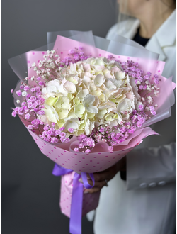 Букет  Гортензия  розовая
