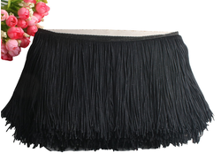 Декоративная бахрома , 15 см. 10 метров, Т-00051, Цвет: Черный