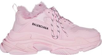 Кроссовки Balenciaga Triple S Sneaker Fake Fur Pink