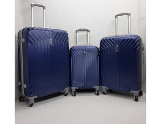 Комплект из 3х чемоданов Корона ABS S,M,L темно-синий