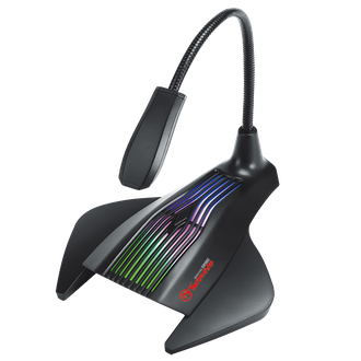 Микрофон игровой Marvo MIC-01 на подставке, проводной 1,5 м, с RGB-подсветкой, черный