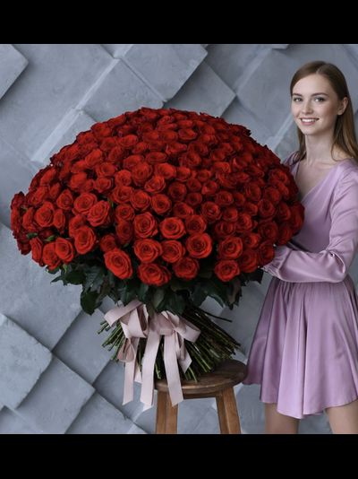 201 красная роза Голландия 80 см