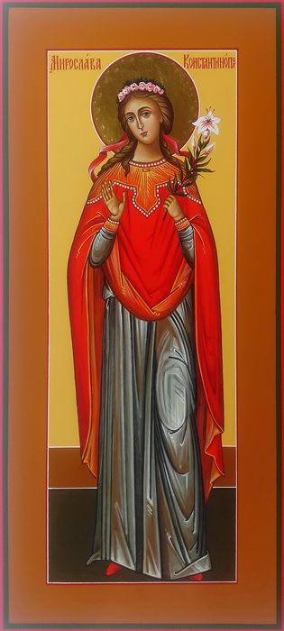 Мирослава Константинопольская, святая мученица. Рукописная мерная икона.